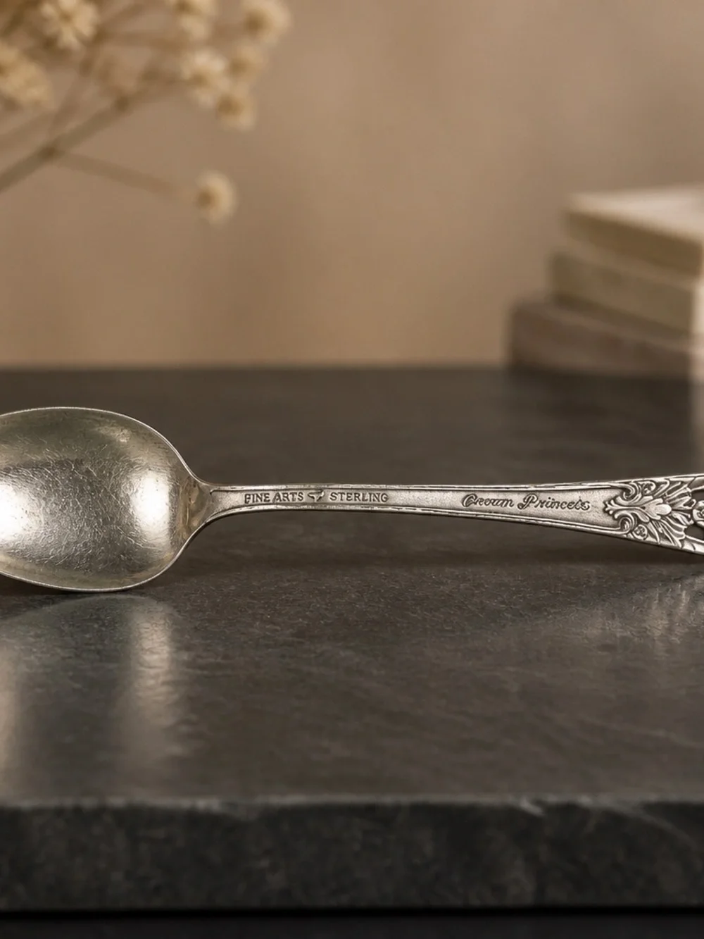 Vintage Floral Sterling Silver-Dessert Spoon Set - Home Dining